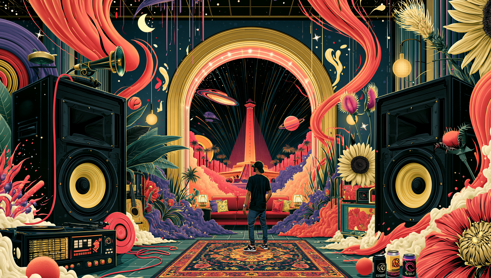 Digital Soup psychedelic megaphone artwork